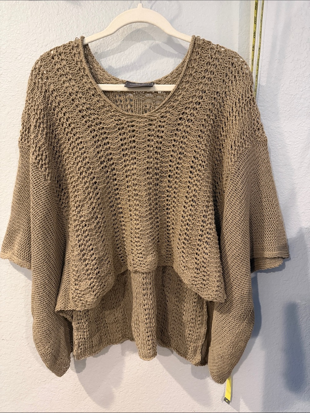Wooden Ships Relaxed Knit Layered Pullover Sweater - Tan